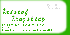 kristof kruzslicz business card