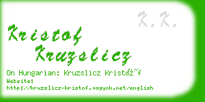 kristof kruzslicz business card